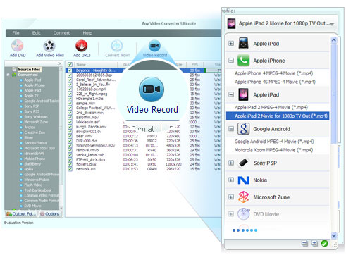 A tela principal do Any Video Converter Ultimate