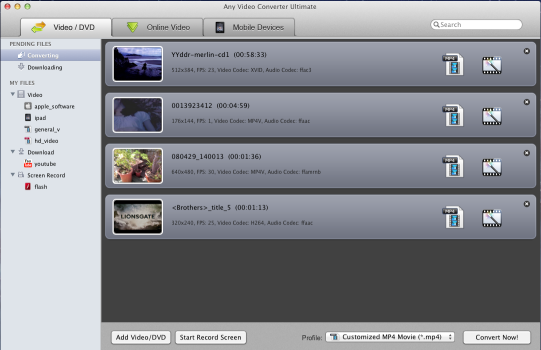 Main Window of Video Recorder for Mac
