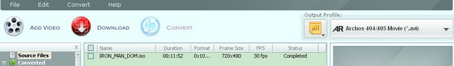 Start encoding iso video