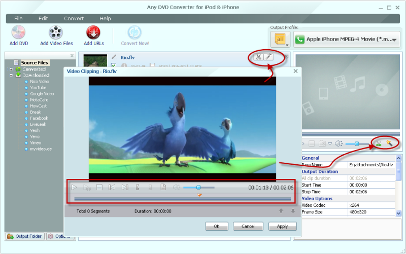 Free Video Editor, DVD to iPod editor