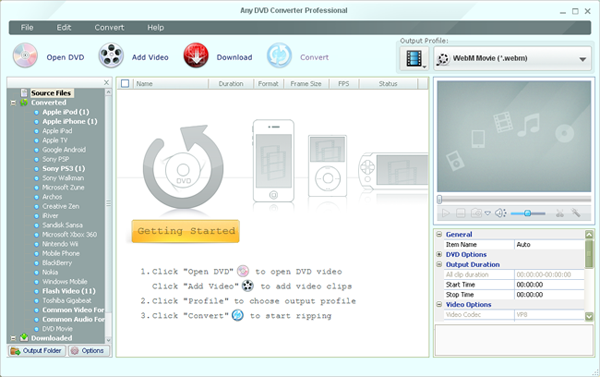 convert and rip DVD to WebM