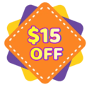 15 dollars off