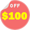 100 dollars off