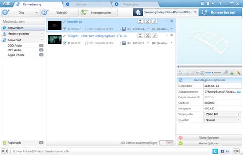 Hauptschnittstelle von Any DVD Converter