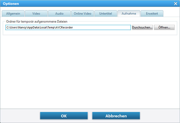 videoaufnahme option