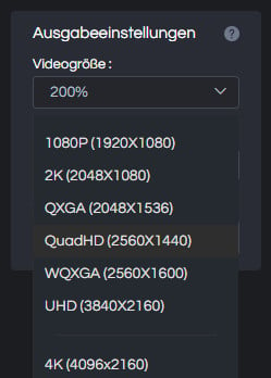 Videogröße einstellen