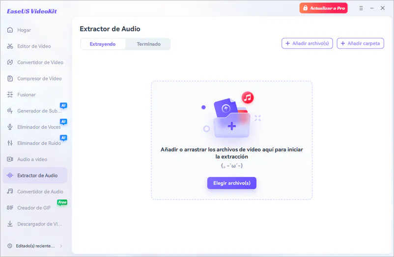 interfaz de easeus videokit