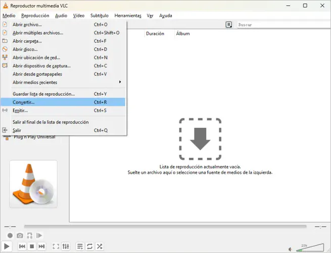 interfaz de vlc media player