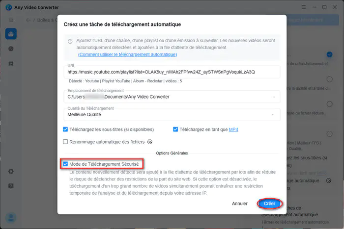 Personnaliser les paramètres de tâche
