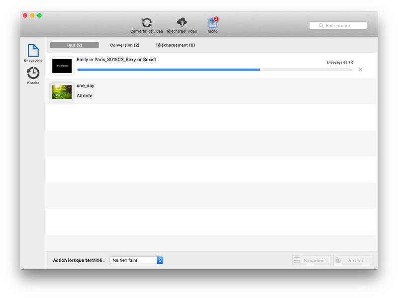 commencer à convertir des vidéos sur mac