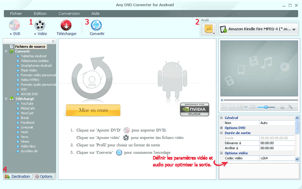 tutoriel sur comment convertir vidéos avec Any DVD Converter for Android