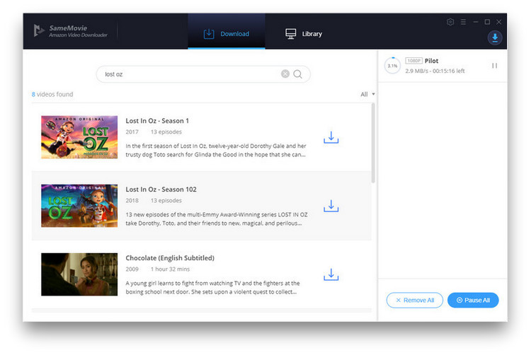 start downloading amazon prime video