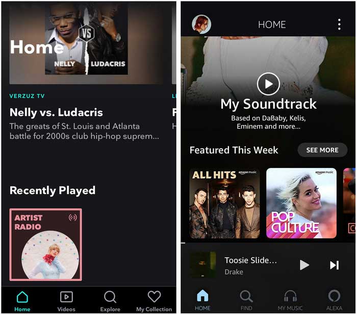 amazon music hd and tidal mobile app