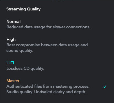 tidal hifi audio quality