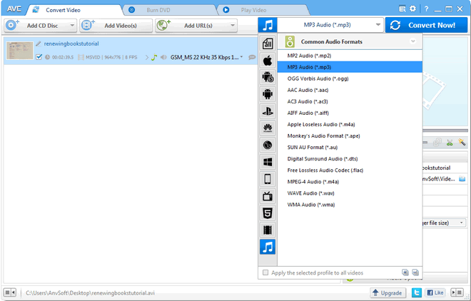 How to convert Video to MP3