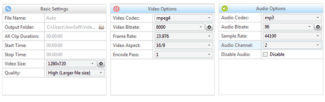 customize output parameters