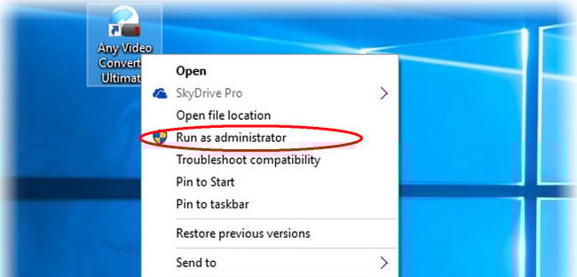 run as administrator