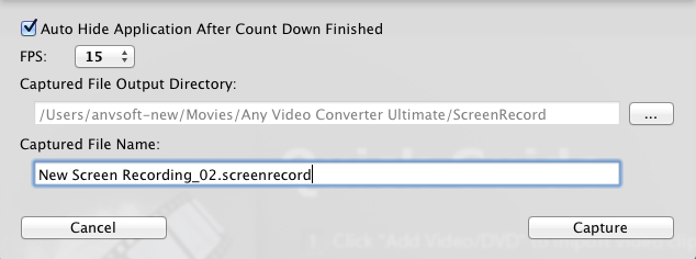 Setting Window of Video Recorder on Mac
