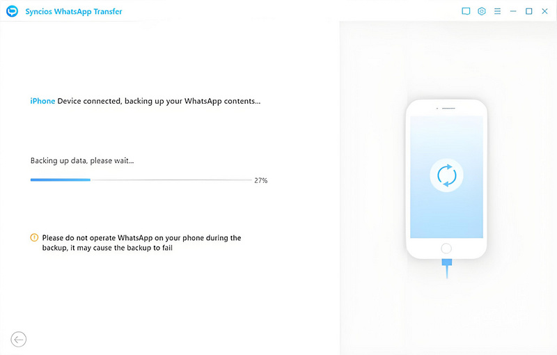 start to back up whatsapp data