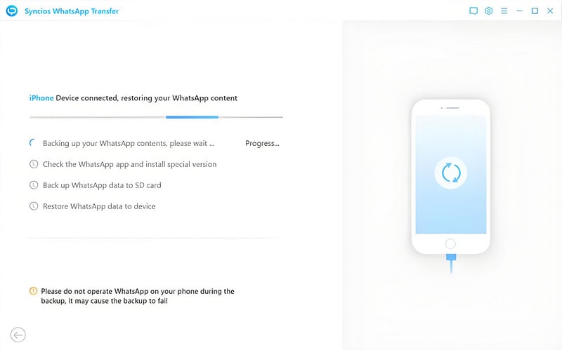 start to transfer whatsapp from ios to android