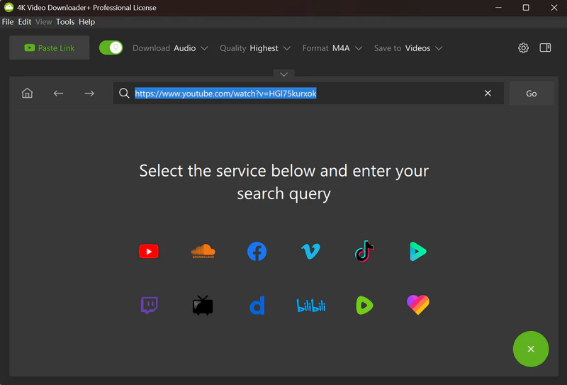 add url to 4k video downloader