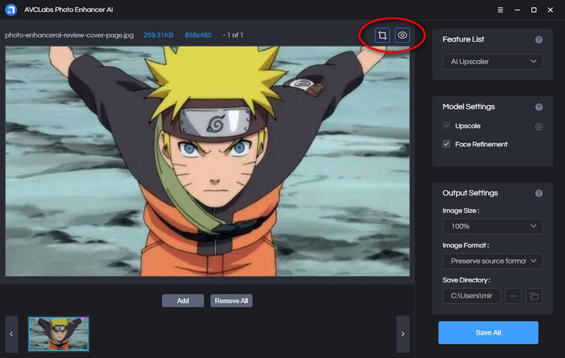Crop and preview anime pictures
