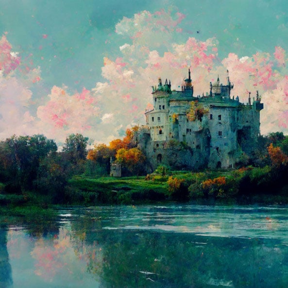 beautiflul castle images created by midjourney