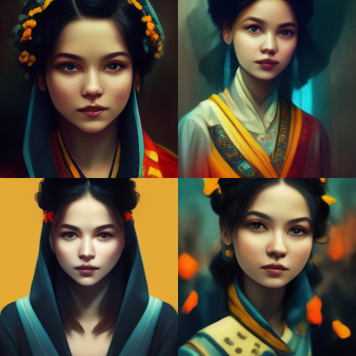 beautiful girl images in Tang Dynasty created by midjourney 