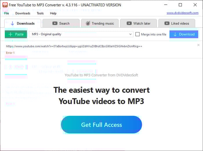 DVDVideoSoft Free YouTube to MP3 Converter