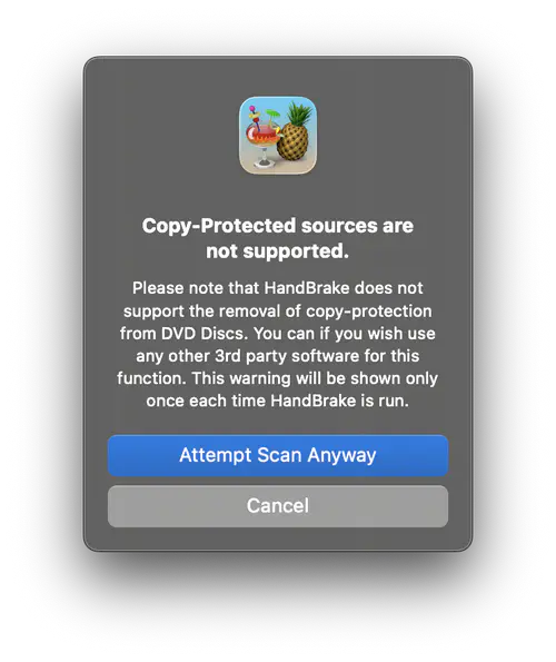 handbrake copy protected prompt