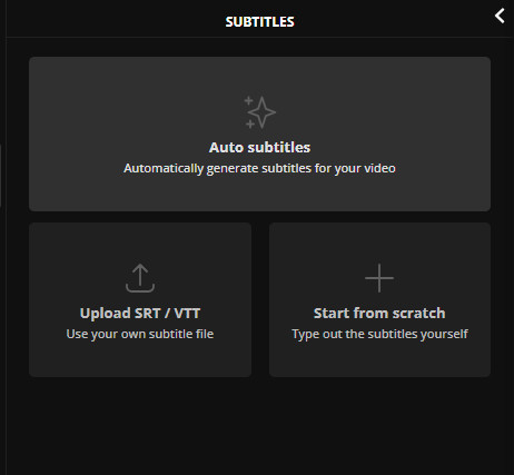 add subtitle option on kapwing