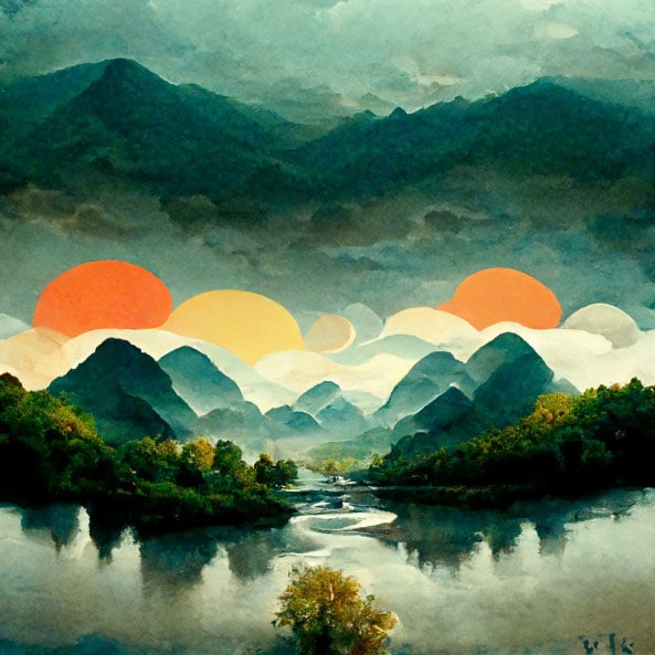 landscape images created by midjourney