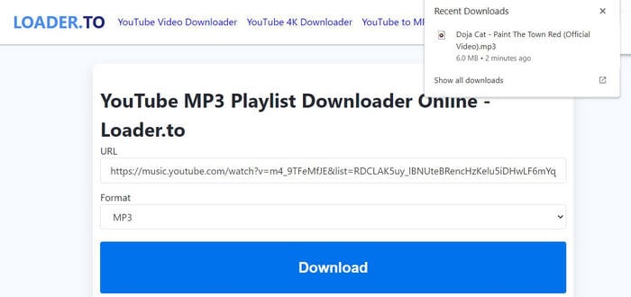 Loader.to YouTube MP3 Playlist Downloader