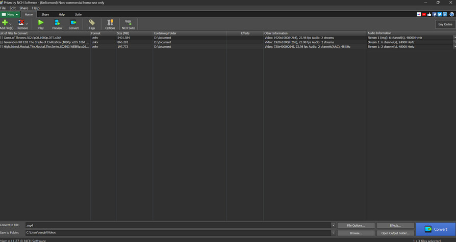 convert mkv to mp4 with prism