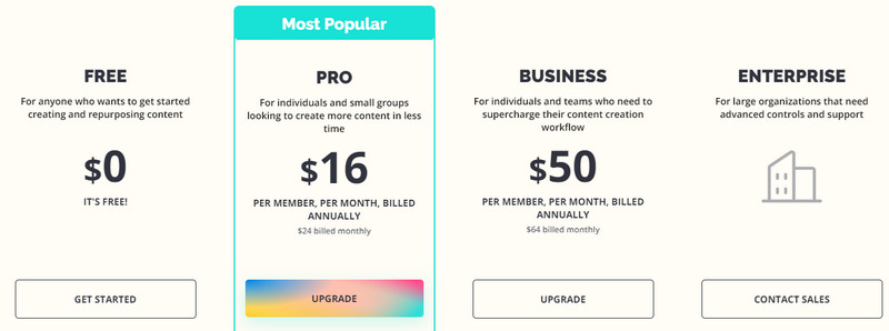 kapwing pricing plan