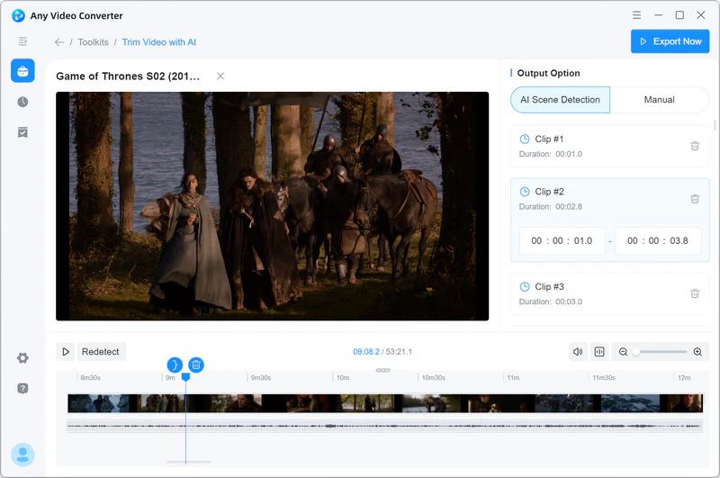 timeline trimming mode