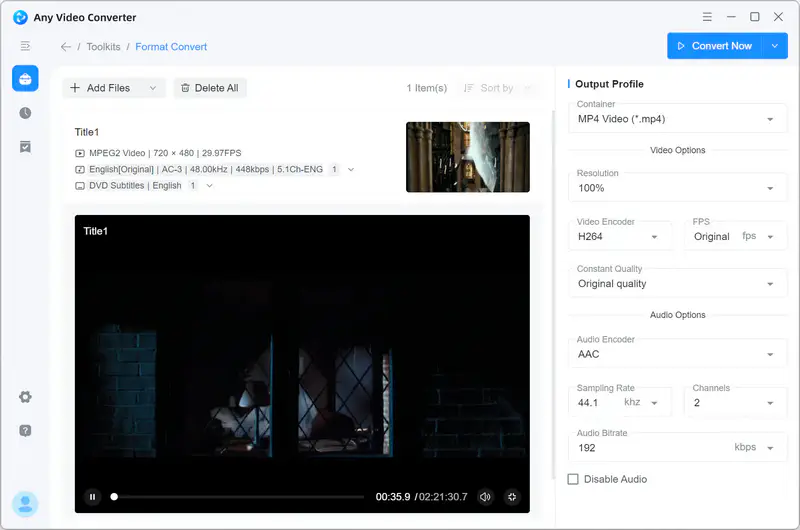 customize output settings for dvd ripping in any video converter