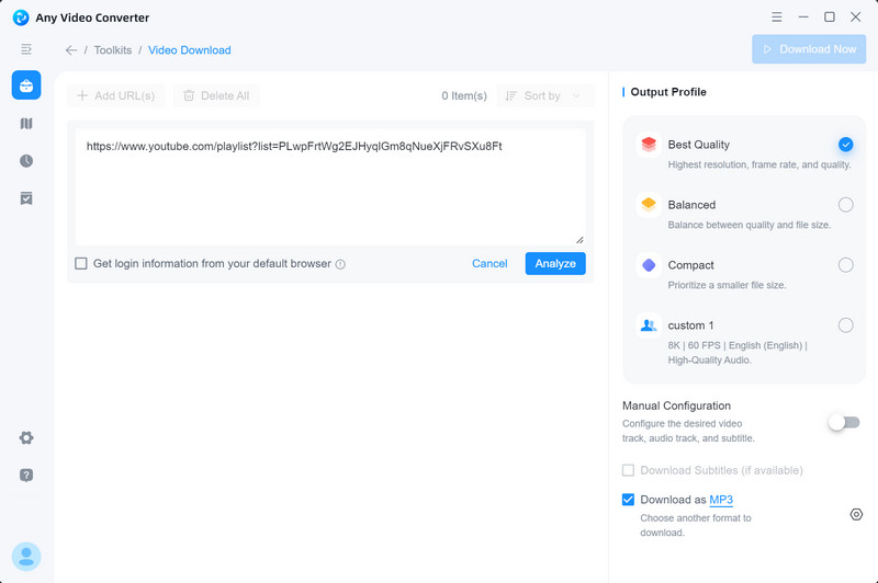 add playlist url
