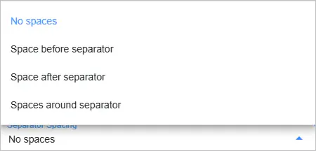 separator spacing