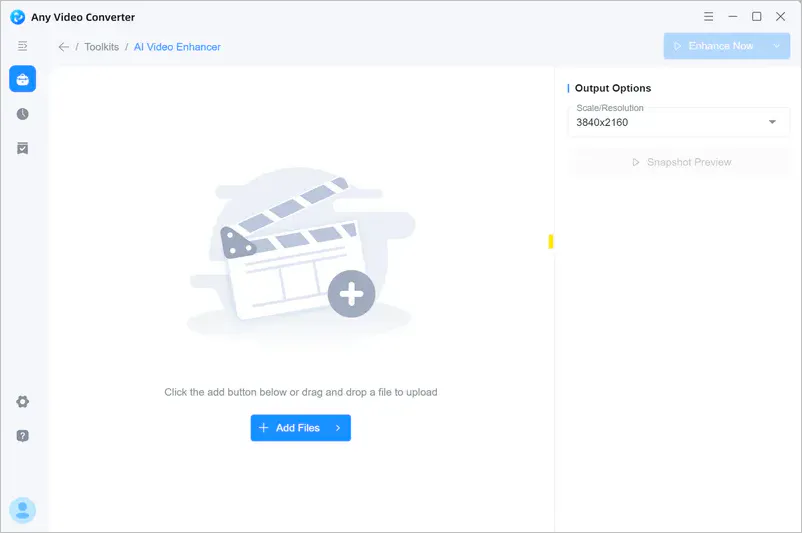 ai video enhancer interface