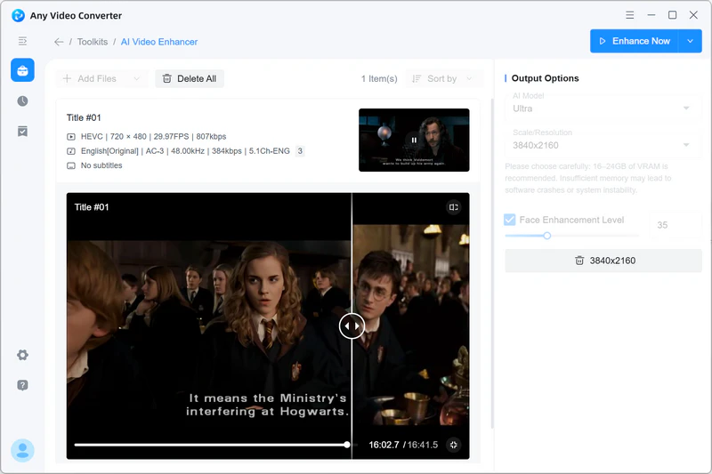 convert video to 4k with any video converter