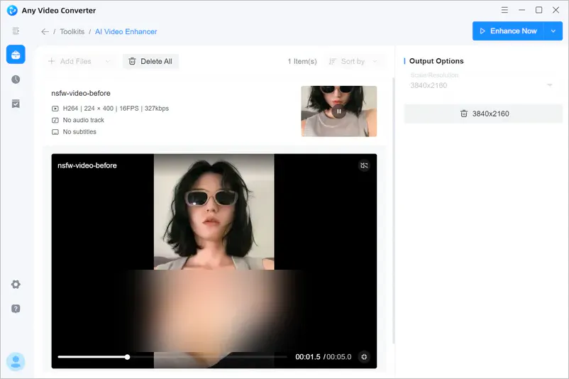 upload ai generated nsfw video and set 4k resolution