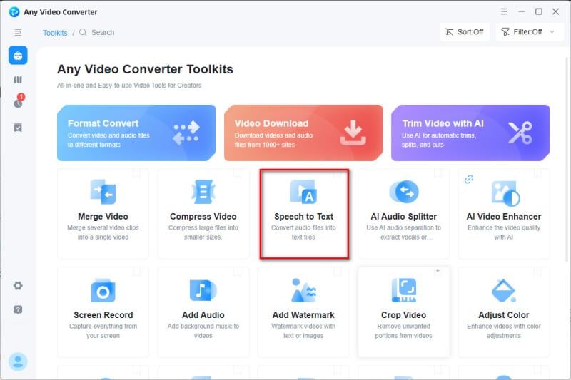 main interface