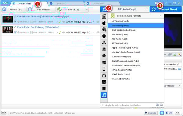 convert audios
