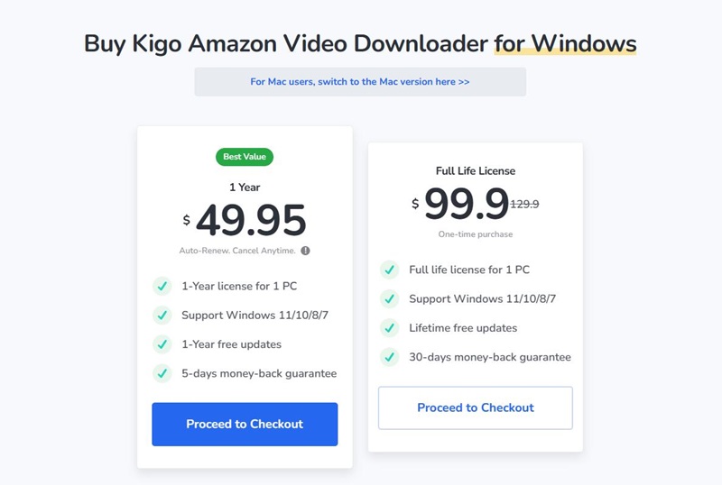 kigo amazon prime video downloader price