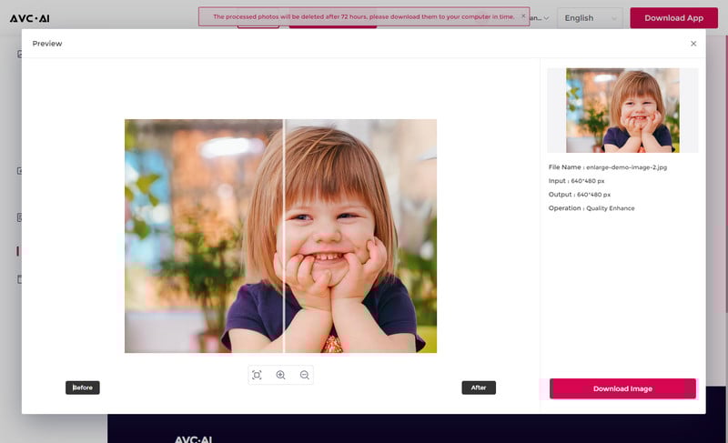 preview retouched photo online