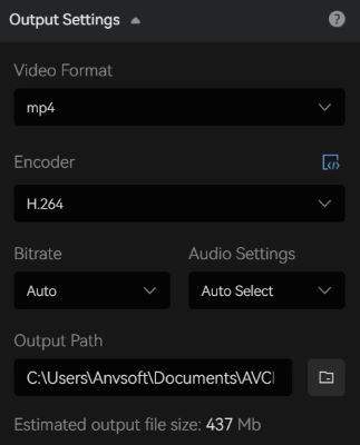 set output settings