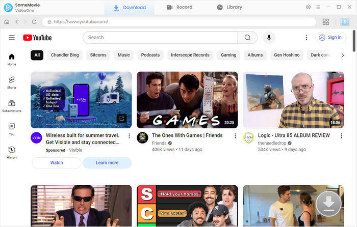 SameMovie YouTube FLAC Downloader